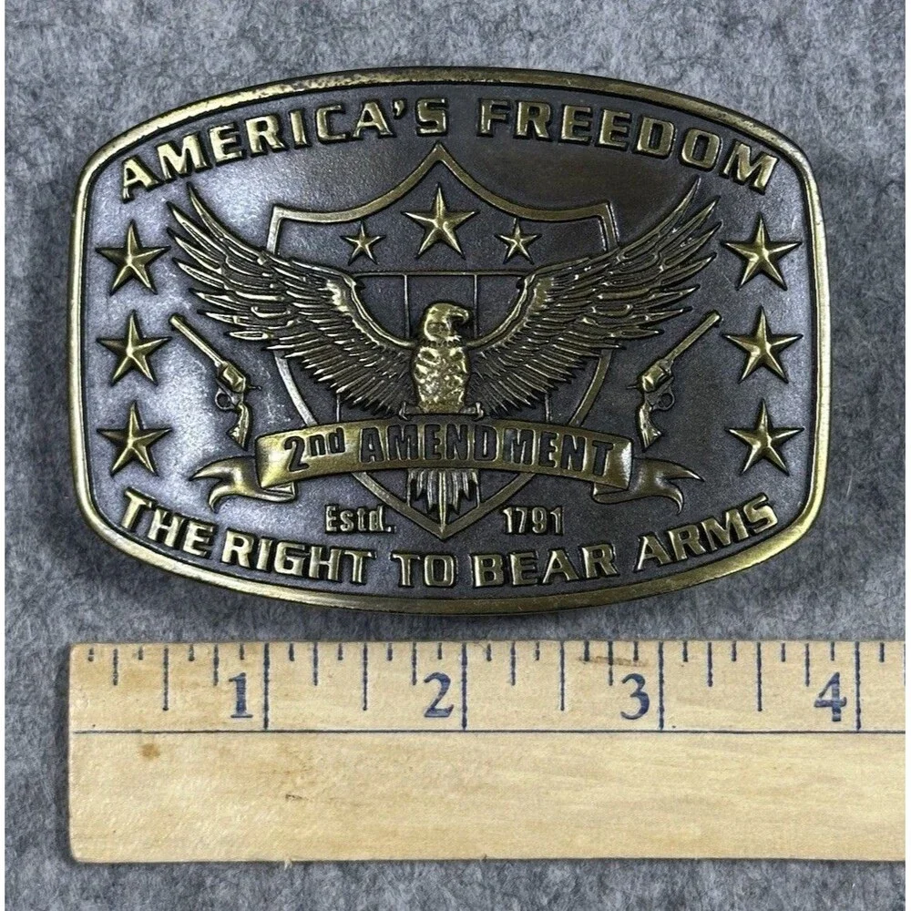 Montana Silversmiths 2nd Amendment Heritage Attitude Belt Buckle Eagle USA
